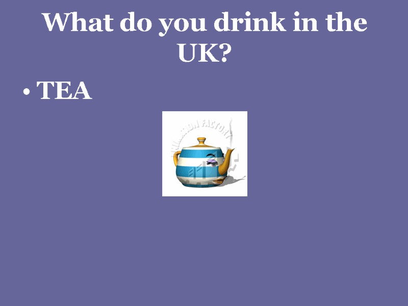 What do you drink in the UK? TEA